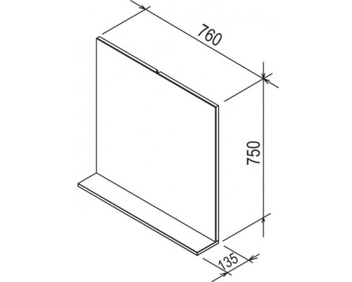 Зеркало ROSA II 760 белое