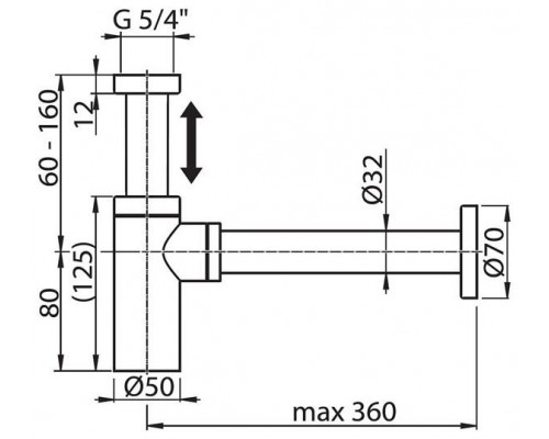 Сифон для умывальника телескопический хром