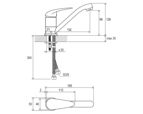 Смеситель для кухни Ravak Susan с поворотным изливом SN 015,00, X070009
