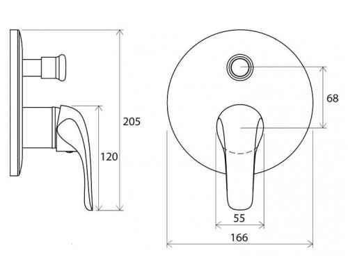 Панель скрытого смесителя Ravak Rosa 065,00, X070050