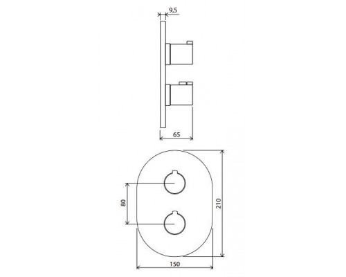 Смеситель встраиваемый Ravak CR 067,00, термостат, X070075