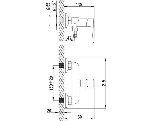 Смеситель для душа Ravak CL 032,00/150, X070084