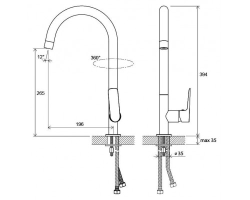 Смеситель для кухни Ravak хром с поворотный изливом CL 016,00, X070085