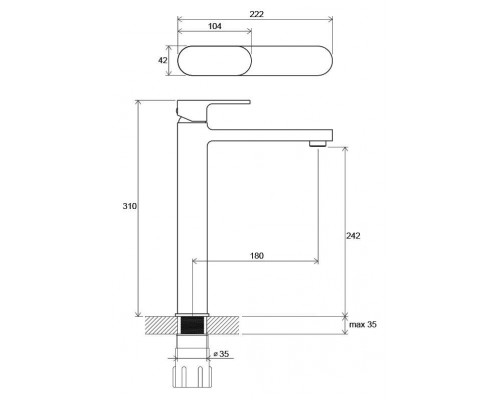Смеситель для умывальника Ravak хром высокий CR 015.00 высокий X070100