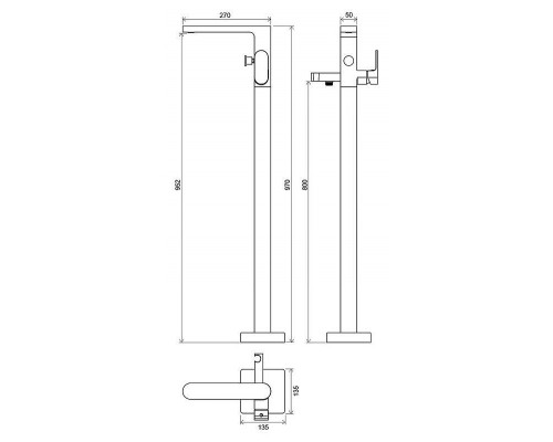 Смеситель для ванны напольный Ravak CR 080,00, X070101