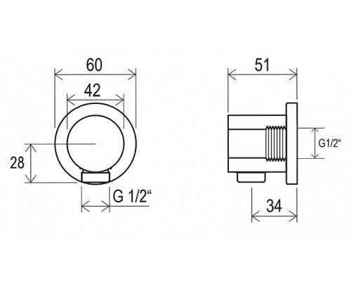 Настенный отвод для душа 701.00