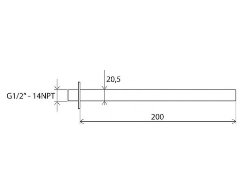 Держатель потолочный для верхнего душа - 20 см 703.00