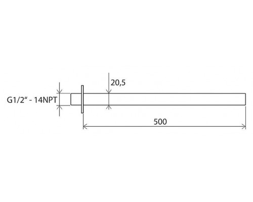 Держатель потолочный для верхнего душа - 50 см 705.00