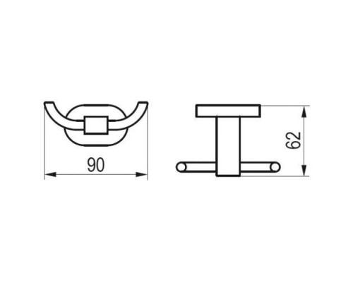 Крючок для полотенца Ravak Chrome, двойной, X07P186