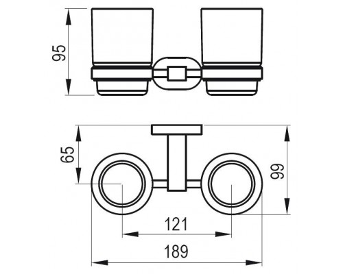Держатель с двумя стаканами (стекло) CR 220.00 ravak chrome X07P189