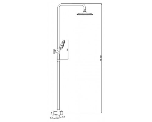 Душевая двойная стойка без смесителя  Ravak DS 090.00 X07P232