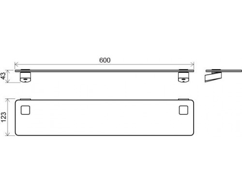 Полка стеклянная, 64 см TD 500.00