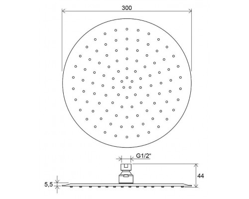 Душевая лейка для потолочного душа Ravak Chrome 984,00, 30 см, X07P336