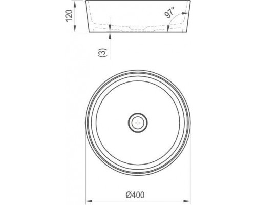 Умывальник накладной Ravak MOON 1 40x40, без перелива, XJN01300000