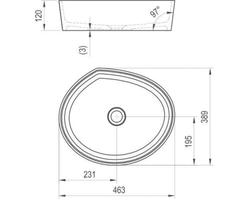 Умывальник литой мрамор Ravak MOON 3 без перелива