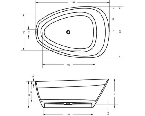 Ванна из искусственного мрамора Riho Toledo 158х110