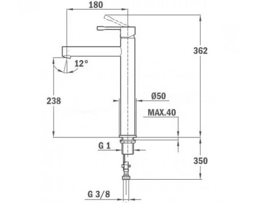 Смеситель для чаши либо умывальника Teka Strohm Alaior 553660200 высокий