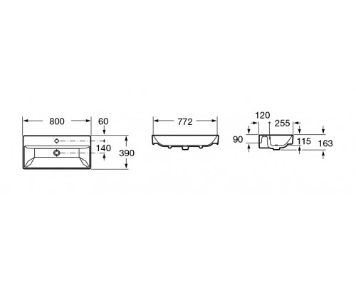 Roca OLETA раковина мебельная 800х390, керамика, 3274C500Y