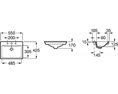Раковина накладная Roca Diverta 55x42.5 керамическая | 732711600Y