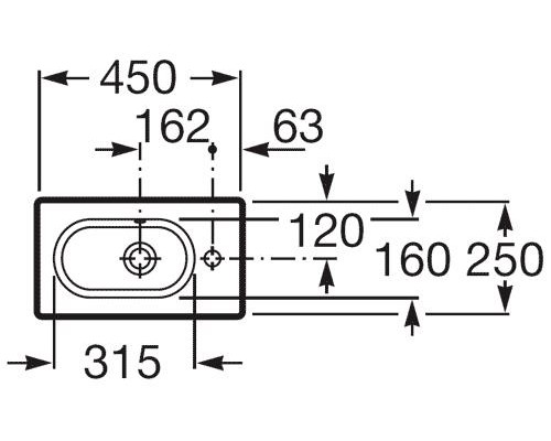 Roca керамический умывальник Meridian 45x25 (327248000)