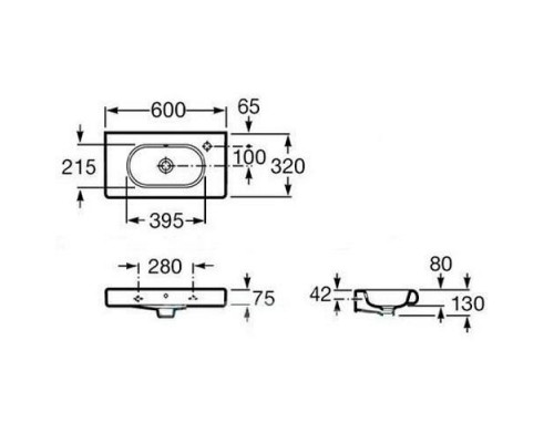 Roca керамический умывальник MERIDIAN-N CPT 550 WH