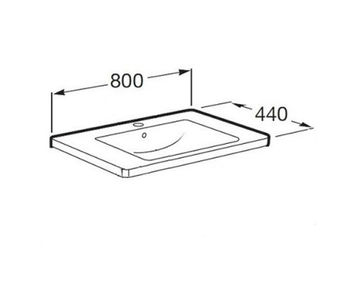 Умывальник встраиваемый Roca Unik The Gap 80x44, продажа только в комплекте с тумбой, 7327470000