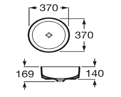 Умывальник на столешницу Roca Inspira Round 37X37