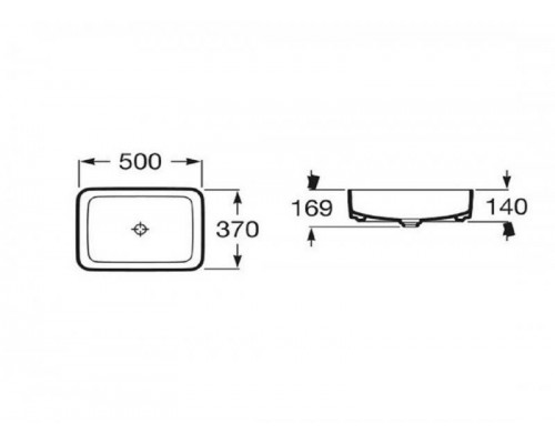 Умывальник на столешницу Roca Inspira Square 37X50