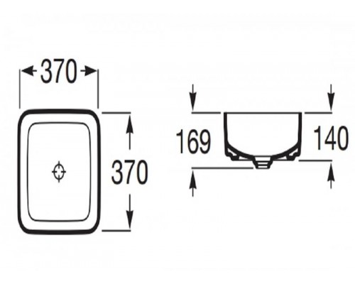 Умывальник на столешницу Roca Inspira Square 37X37