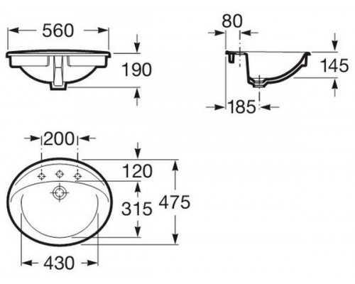 Roca керамический умывальник Aloa 56x47.5 327865000