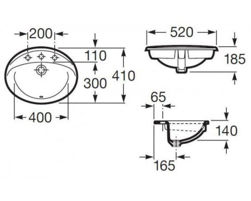 Умывальник встраиваемый Roca Rodeo 52x41, 7327866000