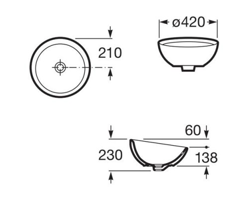 Roca керамический умывальник Bol 42x42 (327876000)