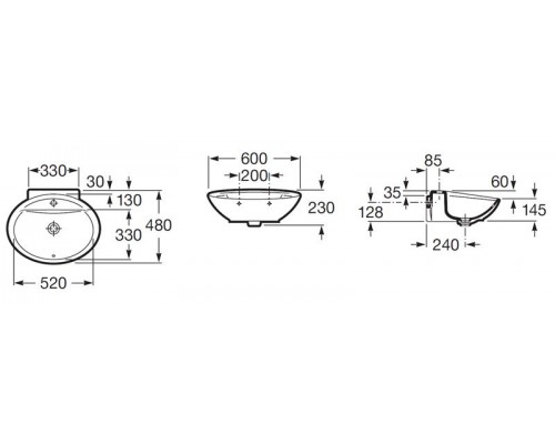 Roca керамический умывальник Fontana 60x48 (327877000)