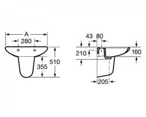 Полупьедестал Roca N-Meridian 31x27, 7337241000