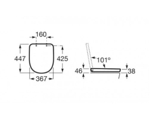 Унитаз подвесной Roca Tura 50x36 Rimless® A346697000 без сидения
