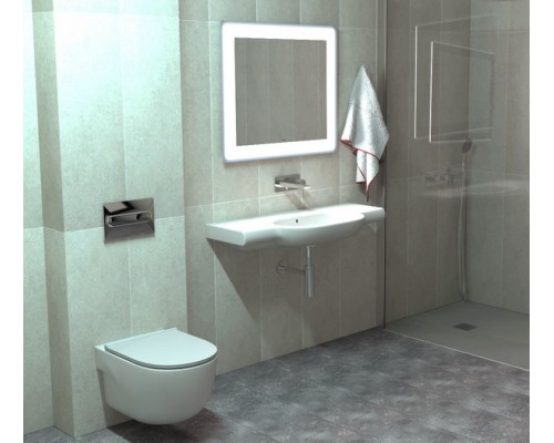 Унитаз подвесной Roca Meridian-N Compact Rimless, с крышкой soft close, 734H242000+78012B2002
