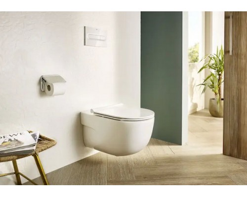 Унитаз подвесной Roca Meridian-N Compact Rimless, с крышкой soft close, 734H242000+78012B2002