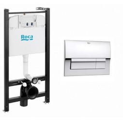 Инсталляция для подвесного унитаза Roca с кнопкой глянцевый хром