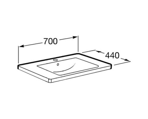 Умывальник встраиваемый Roca Unik The Gap 70x44, продажа только в комплекте с тумбой, 7327471000