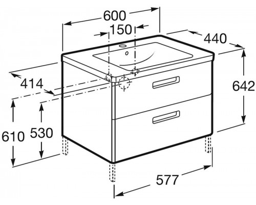 Roca керамический умывальник THE GAP UNIK 600