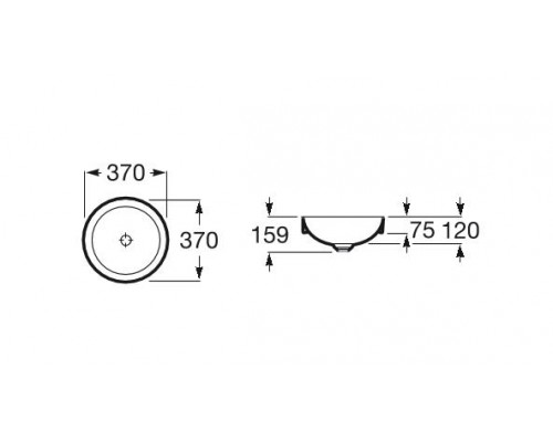 Умывальник полувстраиваемый Roca Inspira Round 370X370