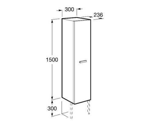 Шкаф-пенал Roca Victoria Nord ZRU9000026 30x23,5x150, белый