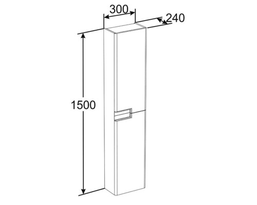 Шкаф-пенал Roca Victoria Nord ZRU9000095 30x24x150 Black Edition