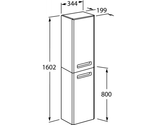 Шкаф-пенал Roca Gap ZRU9302746 34,5x20x160 R, фиолет