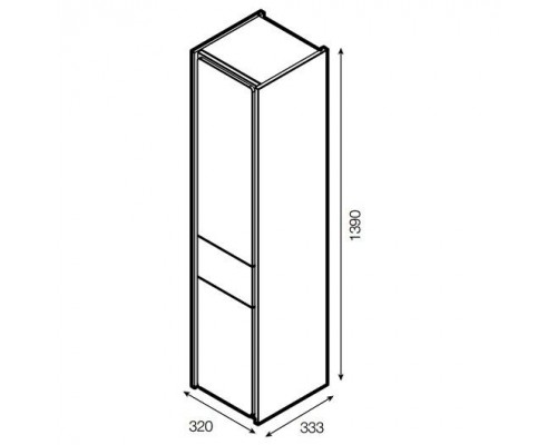 Шкаф-пенал Roca Ronda ZRU9303006 139 см правая, бетон/белый глянец