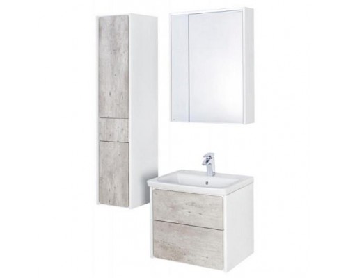 Шкаф-пенал Roca Ronda ZRU9303006 139 см правая, бетон/белый глянец