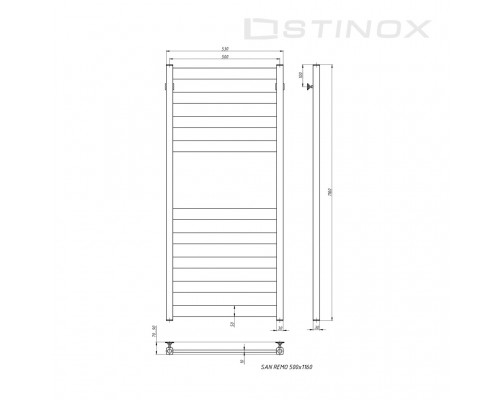 Полотенцесушитель водяной Stinox SAN REMO 500x1200
