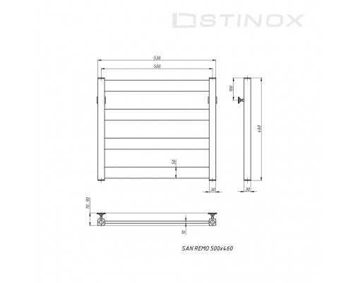 Полотенцесушитель водяной Stinox SAN REMO 500x500