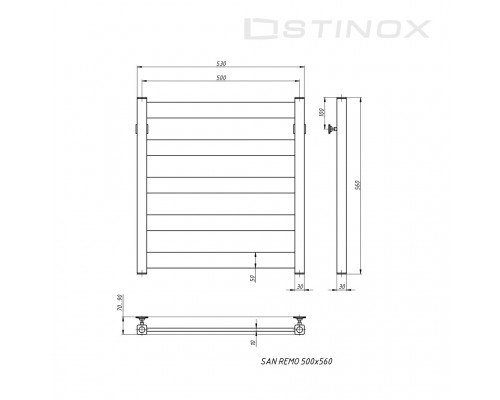 Полотенцесушитель водяной Stinox SAN REMO 500x600