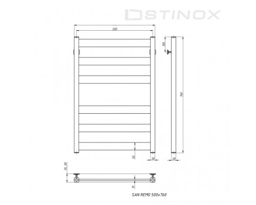 Полотенцесушитель водяной Stinox SAN REMO 500x800